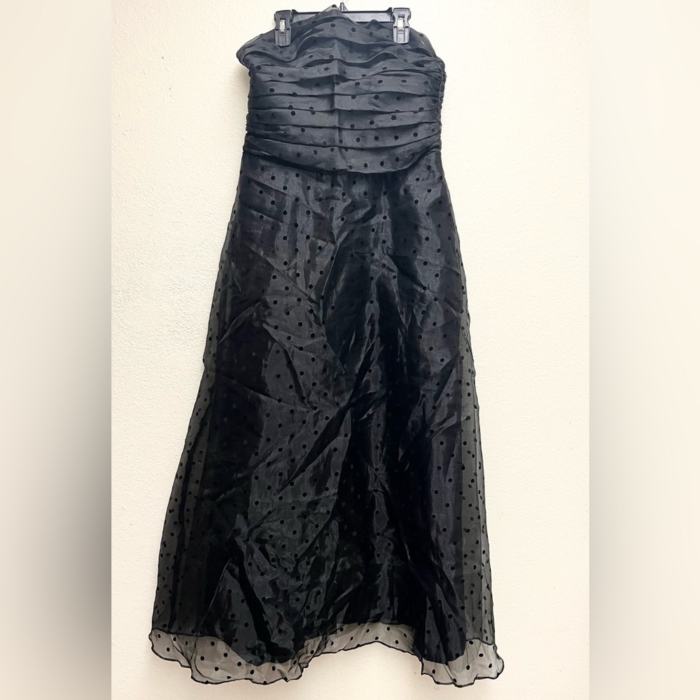 Jeffrey & Dara Tom Barra Women's Black Polka Dots Dress Sleeveless Size 10 EUC